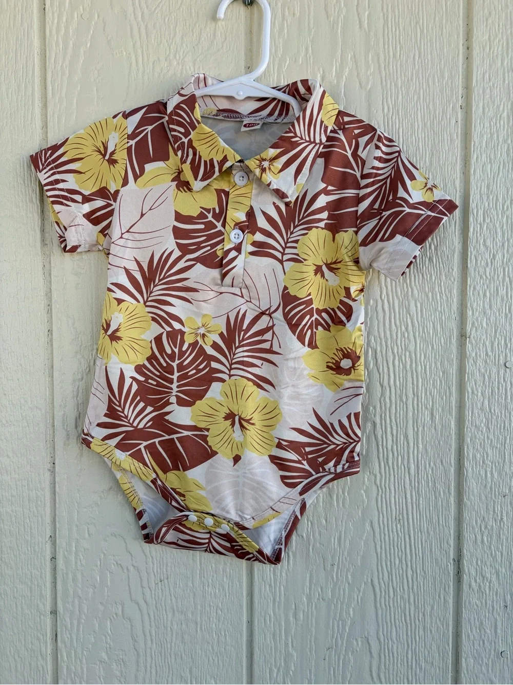 Cream Suspender Shorts with Yellow & Brown Floral Bodysuit - Girls Bottoms 2T/3T